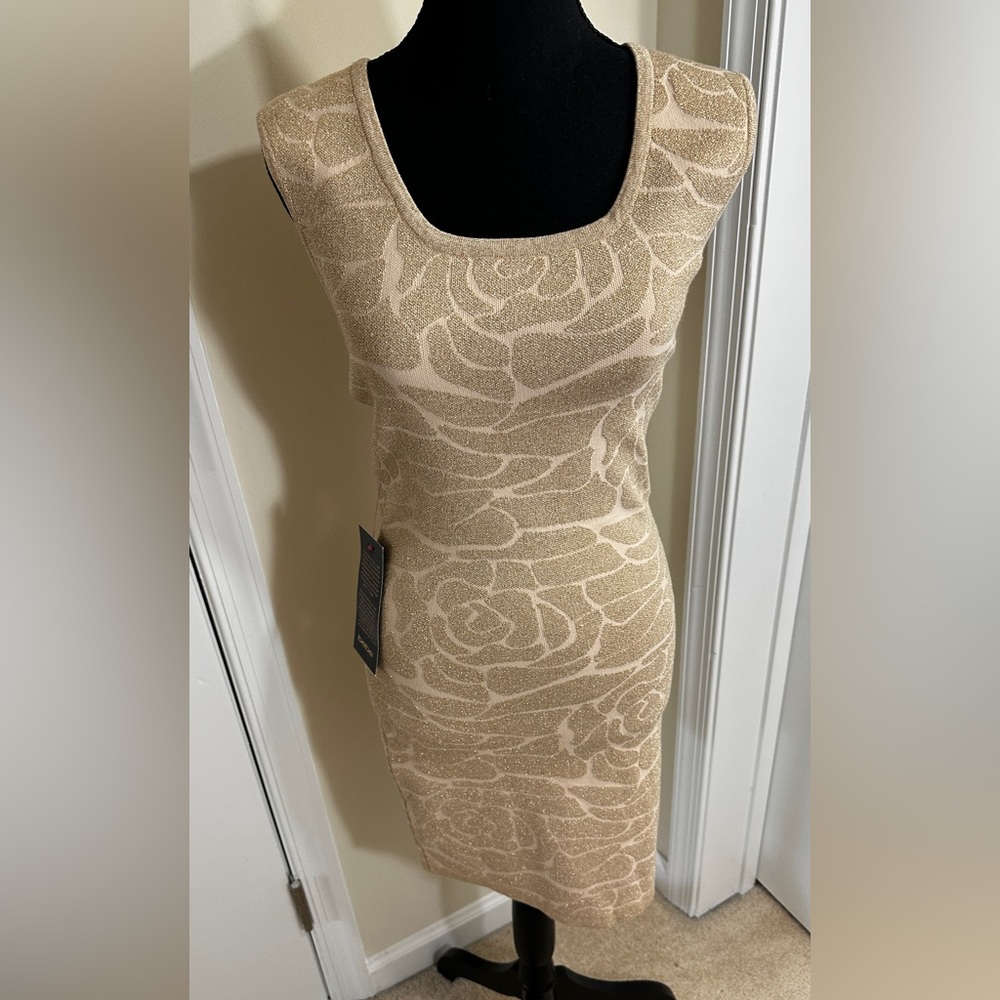 bebe- Alissa Misty Rose - Metallic Gold Dress
